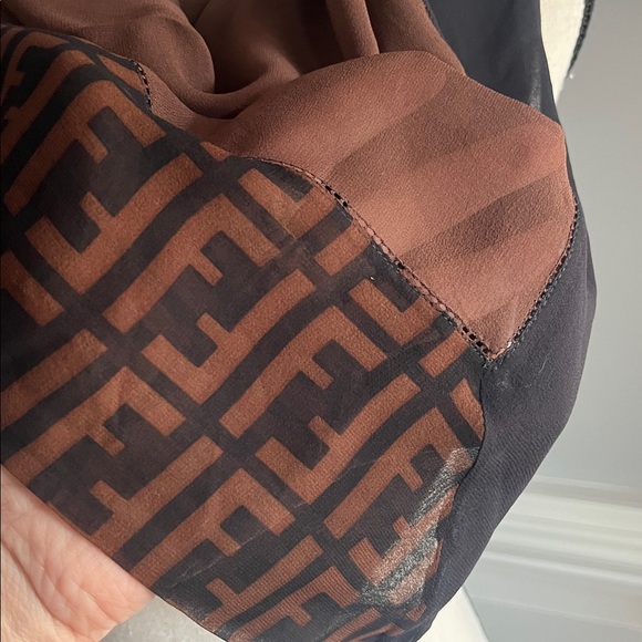 Fendi Silk Sheer Scarf Wrap 32.5” x 32.5” - Picture 4 of 12